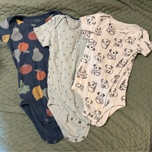 Little Planet by Carters onesie/bodysuit set of 3 - veggies, leaves, koalas